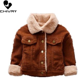 Baby Jongens Meisjes Wollen Kraag Jas Uitloper Sweatshirt Kids Winter Warme Zachte Corduroy Jassen Kinderen Kleding