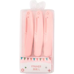 3 Stks/set Roze Facial Wenkbrauw Trimmer Okselhaar Scheermes Schoonheid Gezicht Eye Brow Shaper Scheerapparaat Roestvrijstalen Messen Makeup Tools 4.