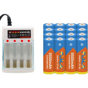 1.5V Oplaadbare Aa Batterij 5550 Mah Alkaline Batterijen Voor Klok Speelgoed Zaklamp Afstandsbediening Camera Batterij + lader
