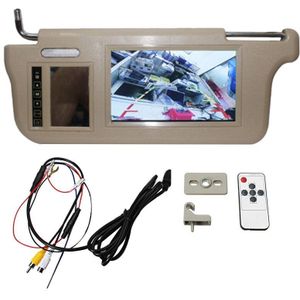 7 Inch Auto Zonneklep Spiegel Screen Lcd Monitor Dc 12V Beige Interieur Spiegel Scherm Voor AV1 AV2 Speler camera