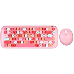 Mofii Candy Toetsenbord Muis Combo 2.4G Draadloze Gemengde Kleur 84 Sleutel Minikeyboard Muis Set Met Ronde Punk Key Caps