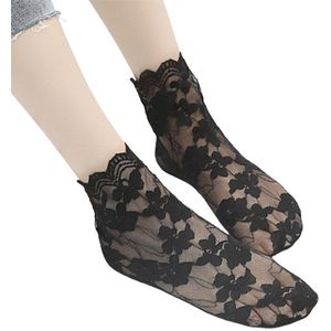 L93F 1 Paar Vrouwen Bloemen Kant Visnet Sokjes Katoen Stretch Hollow Out Dress Sok Voor Vrouwen Meisjes Korte kousen