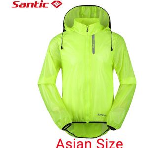 Santic Mannen Fietsen Winddicht Jas Anti-Uv Reflecterende Hooded Huid Jas Anti-opspattend Water Ultralight Windjack Sportkleding