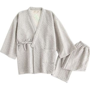 Winter Warm Houden 100% Katoen Scuba Kimono Gewaden Heren Pure Kleur Japanse Dikker Thermische Pyjama Mannen Robe Gown Sets Badjassen