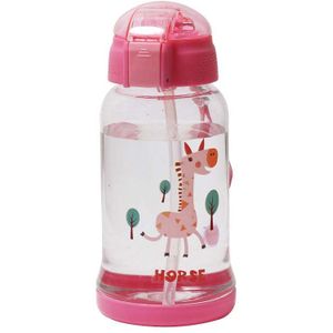 Kinderen Water Drinken Fles Plastic Stro Cup Anti-val Ketel BPA Gratis Handig Cartoon Fles 600ml