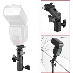 Universal Metal Flitslicht Beugel met 1/4 ""3/8"" Schroef Mount Shoe Speedlite Umbrella Holder Adapter Stand Flash beugel