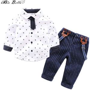 Kids Kinderen Lente Jongen Kleding Gentleman Wedding Party Verjaardag Baby Jongens Kleding Lange Mouw T-Shirt + Broek + Tie Kleding