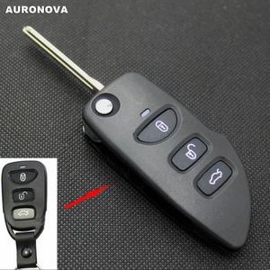 AURONOVA Upgrade Folding Key Shell voor Kia Carens 3 Knoppen Afstandsbediening Autosleutel Geval DIY