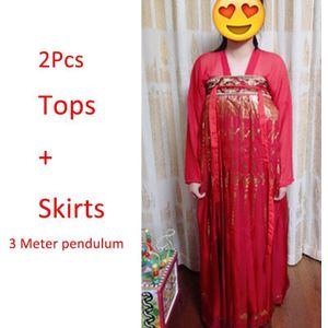 Dames Rode Hanfu Oude Chinese Kostuum Traditionele Folk Dans Jurk Tang-dynastie Pak Fee Stage Performance Outfit DN5983