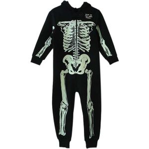 Herfst Winter Skelet Overalls Jumpsuit Kids Pyjama Kinderen Onesie Sleepers Pyjama Kerstmis Halloween Kostuums