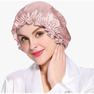 Lilysilk Zijde Nachtrust Cap Zijde Cap Voor Slapen Vrouwen Volants Solid 19 Momme Elegante Haarverzorging Accessoires