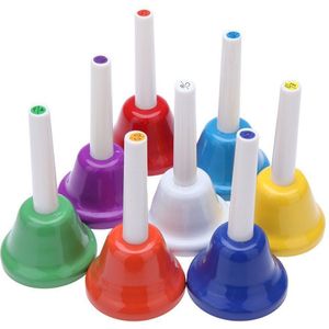 Bmdt-handbell hand bell 8 notes metalen kleurrijke kinderen kinderen muziek speelgoed percussie