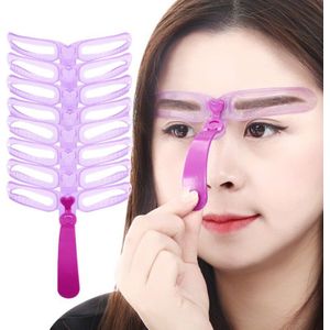 Herbruikbare 8 in1 Wenkbrauw Template Helper Wenkbrauw Stencils Kit Grooming Kaart Wenkbrauw Makeup Tools