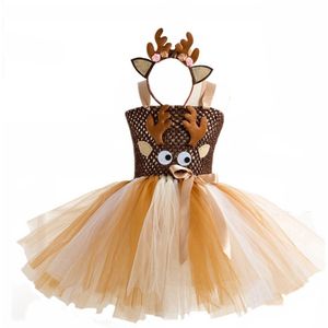 Kerst Kostuums Voor Meisjes Herten Tutu Jurk Met Hoofdband Meisje Carnaval Kostuum Set Voor Kinderen Jaar Kostuums Party jurk