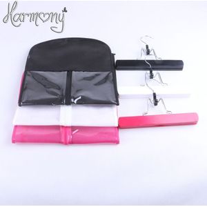 3 Sets (3 Zakken + 3 Hanger) zwart Roze Witte Haarverlenging Carrier Opslag Pak Case Tas Stofdicht Hair Extensions Tas