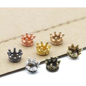 Mibrow 50 Stks/partij 8 Kleuren Vintage Crown Charm Kralen Fit Armband Sieraden Crown Kralen Voor Diy Sieraden Maken Bevindingen