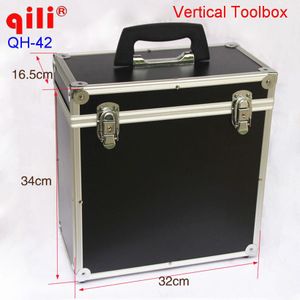 Zwart vertial Toolbox plastic gereedschapskist gereedschapskist met handvat Toolbox