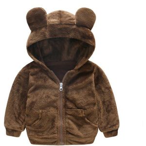 Kinderen Jas Herfst Jongens Meisjes Jas Koreaanse Casual Hooded Dikke Teddy Lam Wollen Trui Jas Sweater Leuke Ear Hooded Jas