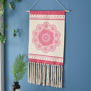 Kwastje Bohemian Macrame Geweven Muur Opknoping Handgemaakte Breien Tapijt Home Office Wanddecoratie Tapijt Muur Opknoping