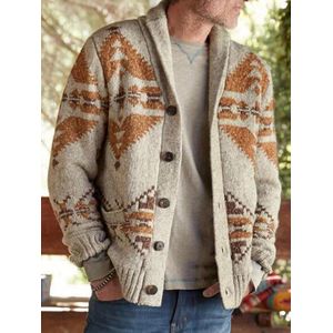 Heren Europese En Amerikaanse Mode Jacquard Vest Trui Lange Mouwen Plus Size Winter Vest Kleding Mannen