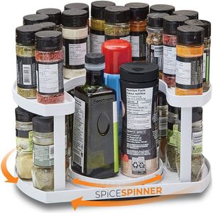 Spice Spinner Keuken Roterende Kruiden Rek Dubbele Laag Kruiden Zout Suiker Fles Opbergrek Huishoudelijke Opslag Artefact