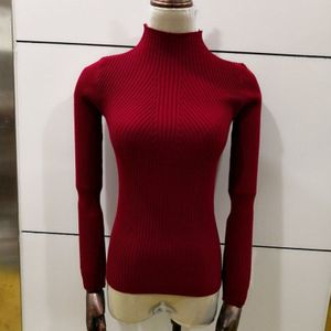 Half Coltrui Vrouwen Draad-Fitting Slim Fit Herfst Winter Modellen Skinny Strakke Alle-Match Dieptepunt Truien tops