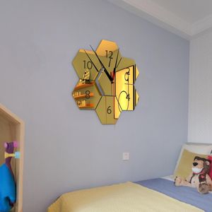 Diy Grote Wandklok 3D Spiegel Wandklok Mute Muurstickers Voor Woonkamer Home Decoraties
