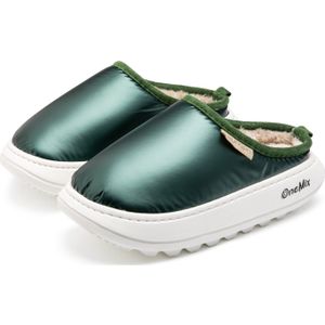 Onemix Winter Mannen Slippers Indoor Leuke Stijl Vrouwen Thuis Warme Katoen Plus Fluwelen Waterdicht Anti-Slip Rubberen Slippers