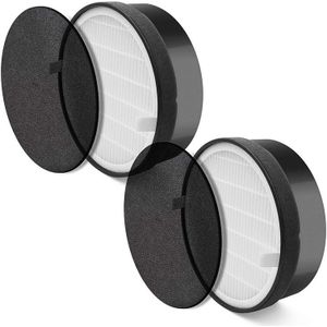 Luchtreiniger LV-H132 Vervanging, Ware Hepa En Actieve Kool Filters Set, LV-H132-RF, 2 Pack, Zwart