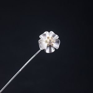 100% S925 Sterling Zilver Eenvoudige Bloem Broche Vrouwelijke Temperament Royale Jurk Pak Trui Met Diamant Cz Bloem Broche