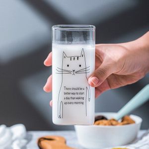 Gedrukt Melk Glas Mokken, Melk Thee Ontbijt Mok Koffie Cup Mokken Voor Thee, kerst Mok Drinkware Unieke 400Ml