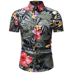 Mannen Shirt Zomer Palm Tree Print Beach Hawaiian Shirt Mannen Casual Korte Mouwen Hawaii Shirt Man Slim Fit Casual Chemise homme