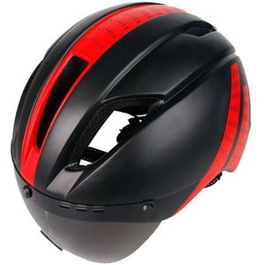 Mountain Road Auto Fiets Buiten Rijden Helm Met Bril Motorfiets Helm (Zwart Rood)