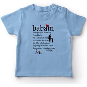 Angemiel Baby Papa Verjaardag Gelukkige Jongens Baby T-shirt Blauw