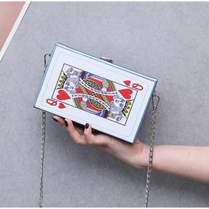 Vrouwen Chain Schouder Crossbody Tas Fun Poker Card Vrijetijdsbesteding Mode Letters Kleine Vierkante Trendy Handtassen Bolsa Feminina