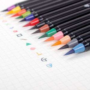 Aquarel Pen, Kleur Zachte Hoofd Borstel, 20 Kleur Tap Water Pen, Creatieve Kalligrafie Pen, comic Hand Tekening Borstel