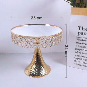 Goud 1Pcs Vierkante Lagre Spiegel Cupcake Stand Crystal Metalen Creatieve Grote Fruitschaal Fruitmand Thuis Set Cake Tool