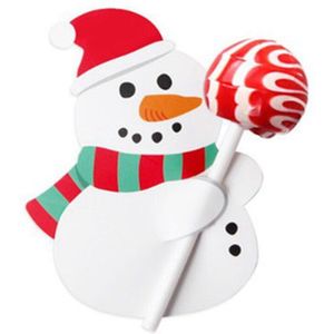 50Pcs Cartoon Kerst Lolly Papier Kaarten Kerstman Bag Pinguïn Sonwman Vrolijk Kerstfeest Decor Voor Thuis Noel