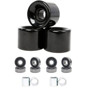 4 Pics Skateboard Wielen 60 Mm Road Skate Pro Action Motion Wielen Met 8 Pcs ABEC-9 4 Stuks Zwart Wheelrs 4 Stuks Mouwen