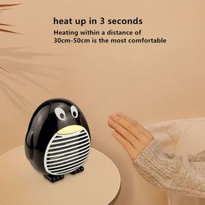 500W Draagbare Mini Elektrische Kachel Leuke Pinguïn PTC Keramische Verwarming Heater Home Office Desktop Winter Warmer Snelle Verwarming