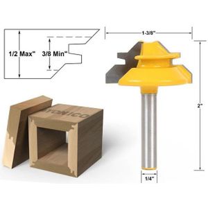 45 graden 1/2 1/4 1/8 Schacht Hout rand Mijter Frees Tenon Cutter Frezen voor Houtbewerking