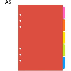 A5 A6 Losse Blad Spiraal Bindmiddel Index Separator Pp Kleurrijke 6 Gat Pagina Verdelers Voor Dagboek Boek Studenten Briefpapier