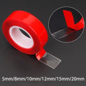 Rode Dubbelzijdig Sticker Tape Ultra Hoge Sterkte Montage Transparante Geen Sporen Sticker Voor Auto Auto Interieur Vaste