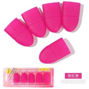 5 Stks/set Zachte Siliconen Nail Art Lossen Mouw Voor Uv Gel Polish Remover Nail Soak Off Cap Manicure Cleaning Vernis gereedschap