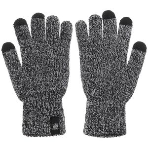 Winter Gebreide Wol Touchscreen Handschoenen Mannen Warm Korte Pluche Voering Volledige Vinger Sport Handschoenen Wanten