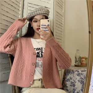 Cropped Truien Vrouwen Mooie Elegante Trendy Ulzzang Zachte Femme Vesten All-Match Retro V-hals Chic Pure Dagelijks Womens Knitwear