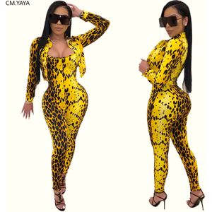 Winter Vrouwen Sets O-hals Volledige Mouw Jas + Jumpsuit Luipaard Print Trainingspakken Tweedelige Set Casual Mode Fitness Outfits GL1215