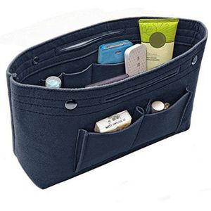 Vrouwen Meisje Draagbare Vilt Portemonnee Effen Kleur Handtas Organizer Bag Multi Pocket Insert