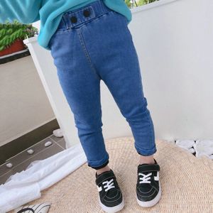 Mihkalev Baby meisje herfst winter jeans voor kinderen kleding meisjes dikker kasjmier denim broek voor kinderen warme broek kostuum