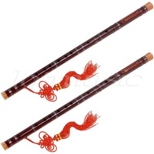 Kmise 2 set Rode Traditionele Chinese Bamboefluit Dizi F Key Muziekinstrument